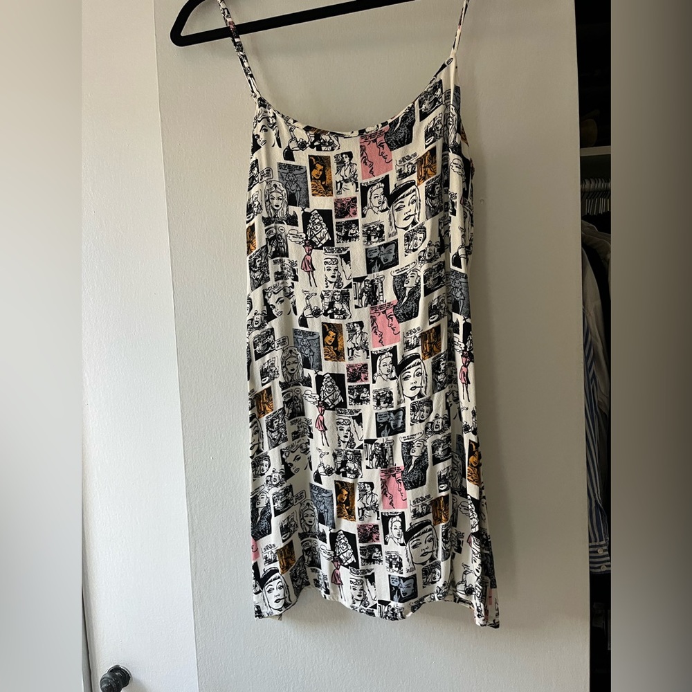 Reformation Graphic Comic-Print Mini Dress. EUC.